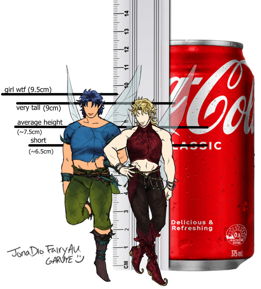 2boys, adapted_costume, alternate_costume, alternate_ears, blonde_hair, blue_hair, boots, can