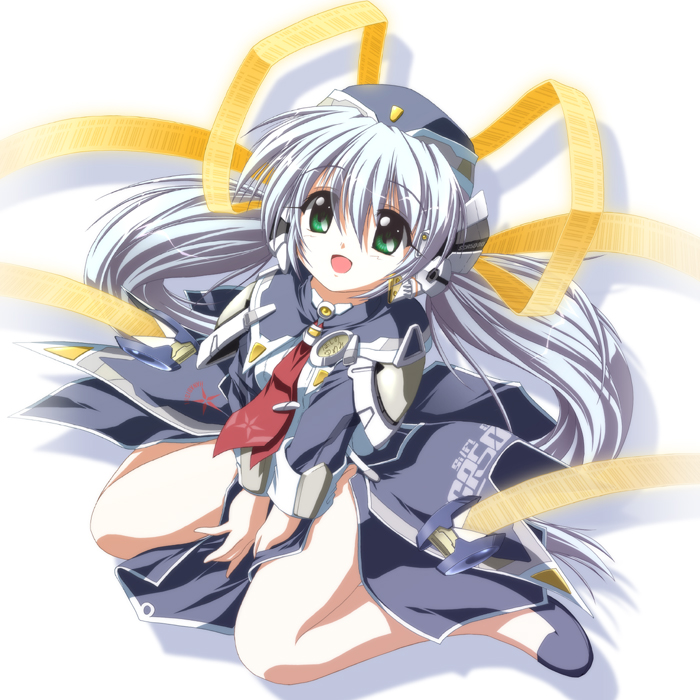 10s, 1girl, android, blue_hair, f20_(funimaru), female_focus, green_eyes, hoshino_yumemi