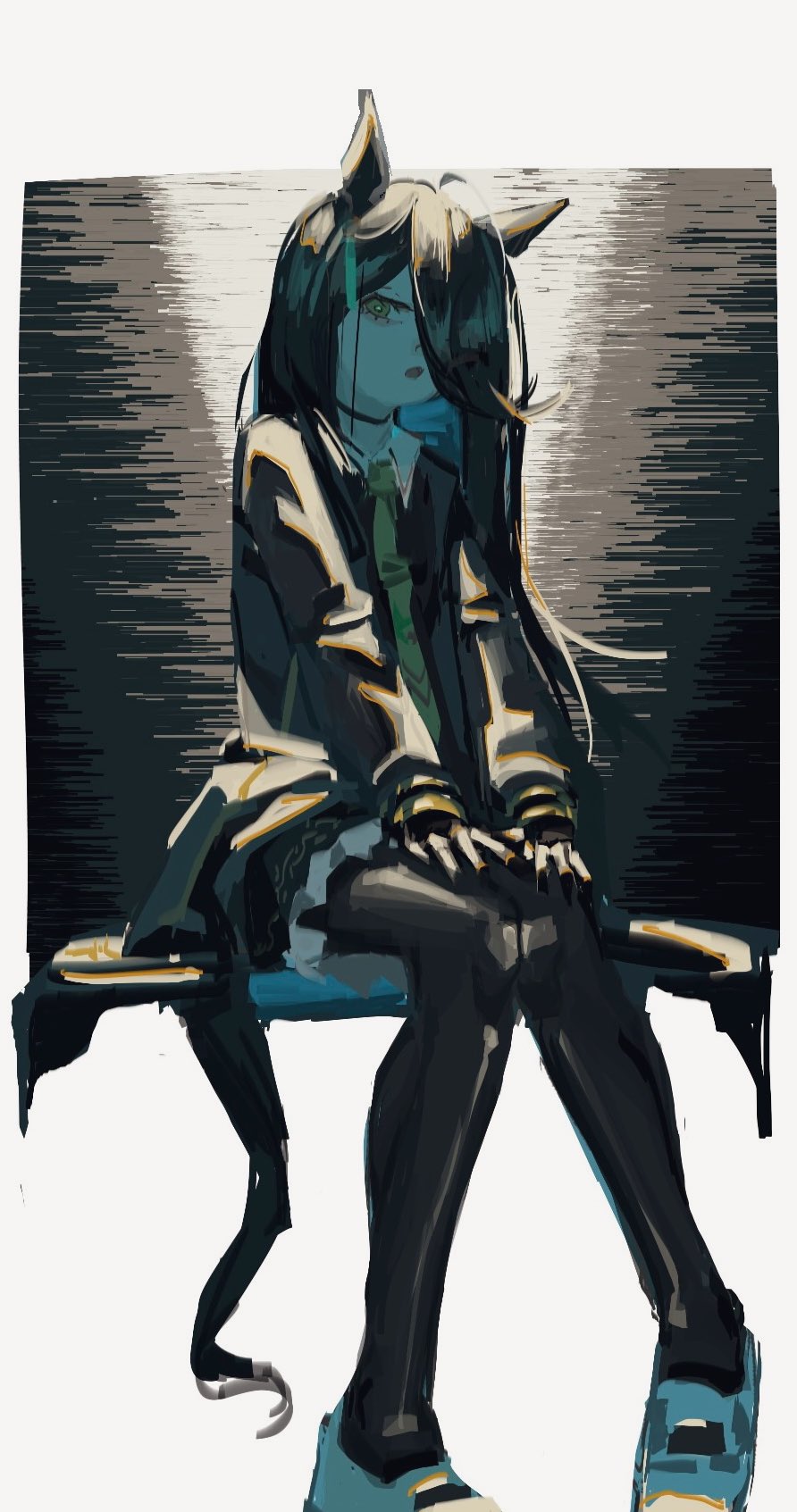 1girl, black_pantyhose, dom1, highres, manhattan_cafe_(umamusume), pantyhose, solo, umamusume