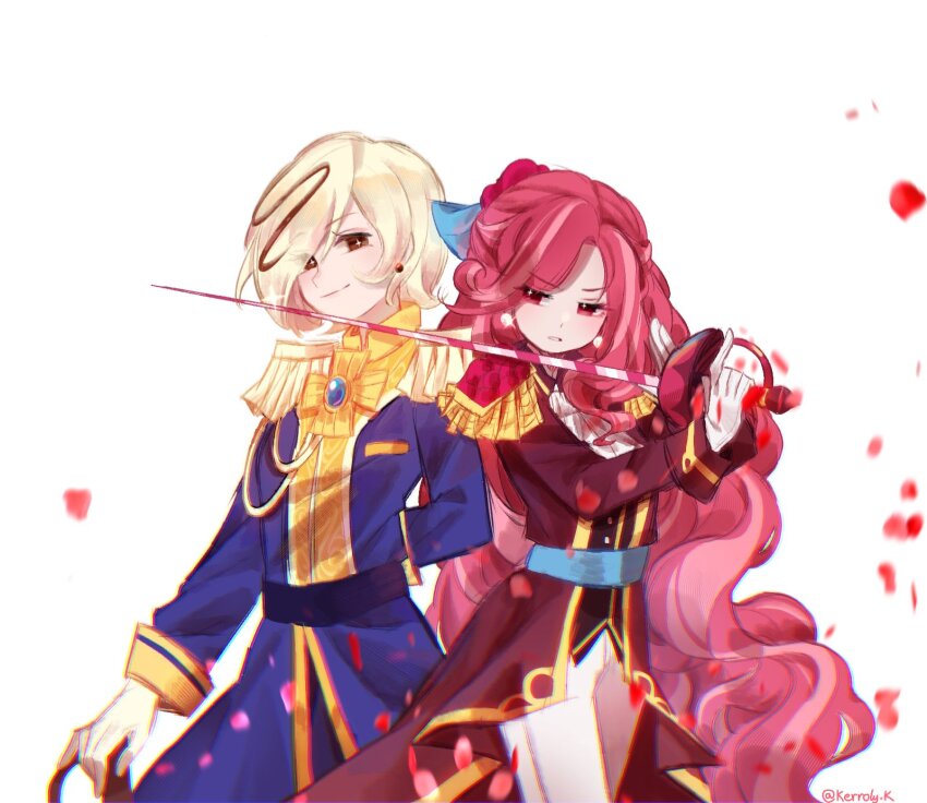 2girls, brown_eyes, chibi, chibi_only, coat, cookie_run, cookie_run:_kingdom, crossdressing