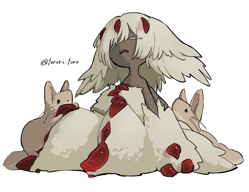 1girl, blonde_hair, claws, closed_eyes, colored_eyelashes, creature, dark-skinned_female, dark_skin