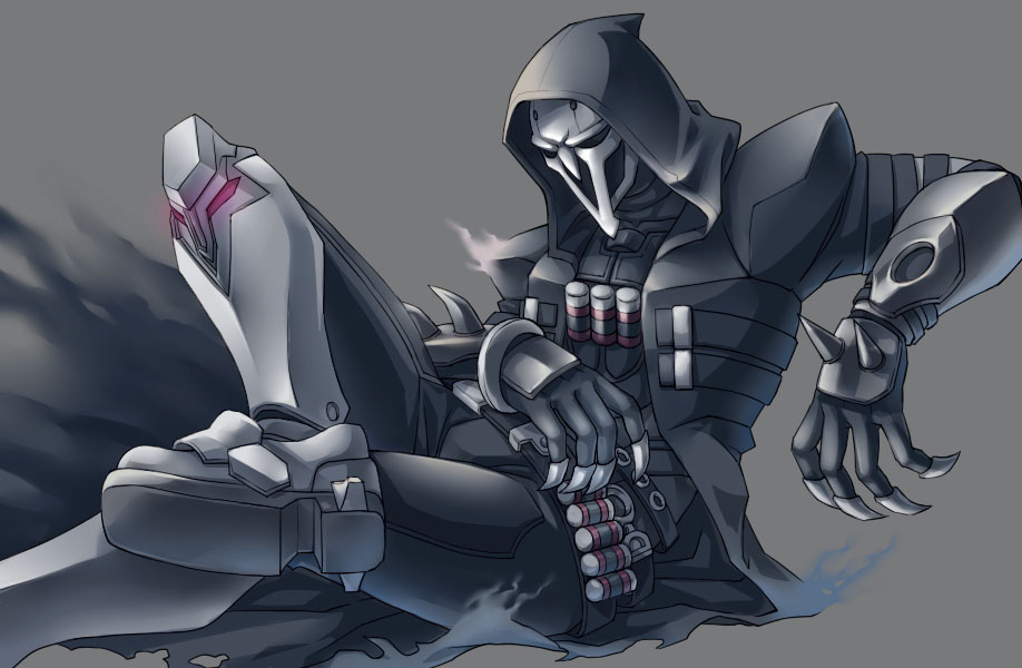 1boy, armored_boots, black_coat, black_gloves, black_pants, black_shirt, boots, cenjun9