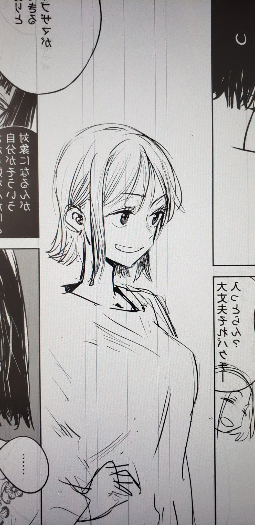 1girl, breasts, highres, ikuhana_niiro, medium_breasts, nami_(one_piece), one_piece, shitty_post, smile, tagme