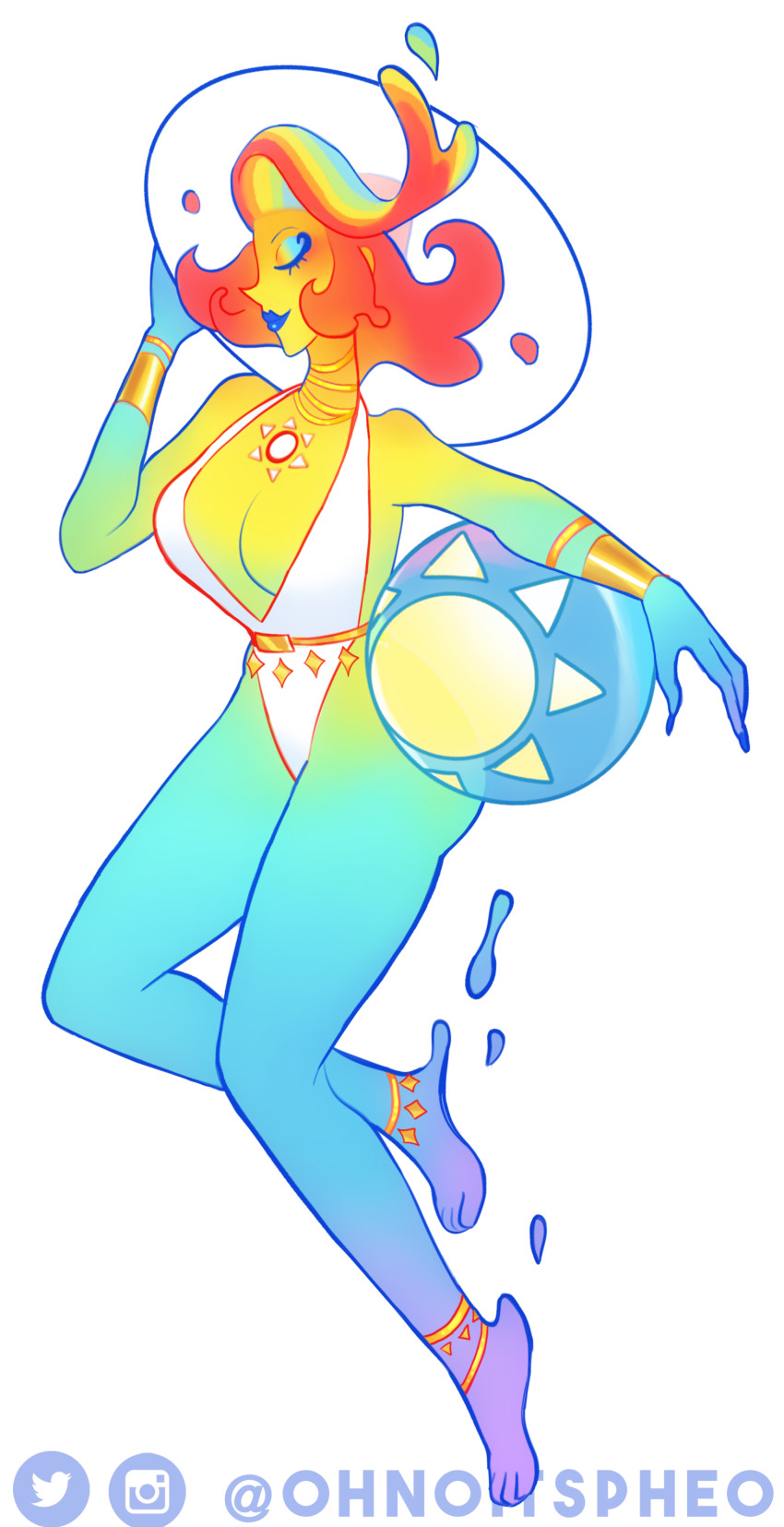 1girl, @ohnoitspheo, absurdres, ass, balloon, breasts, closed_eyes, divine_entity