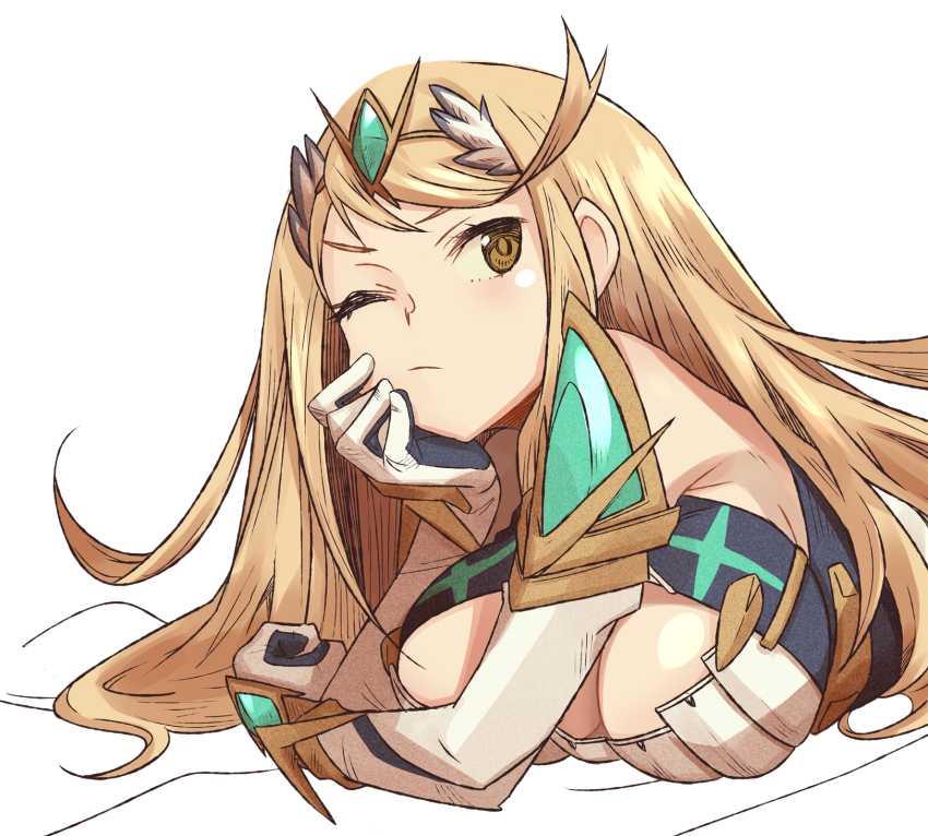 1girl, blonde_hair, breasts, closed_mouth, commentary_request, eushima_(sgr), highres, large_breasts