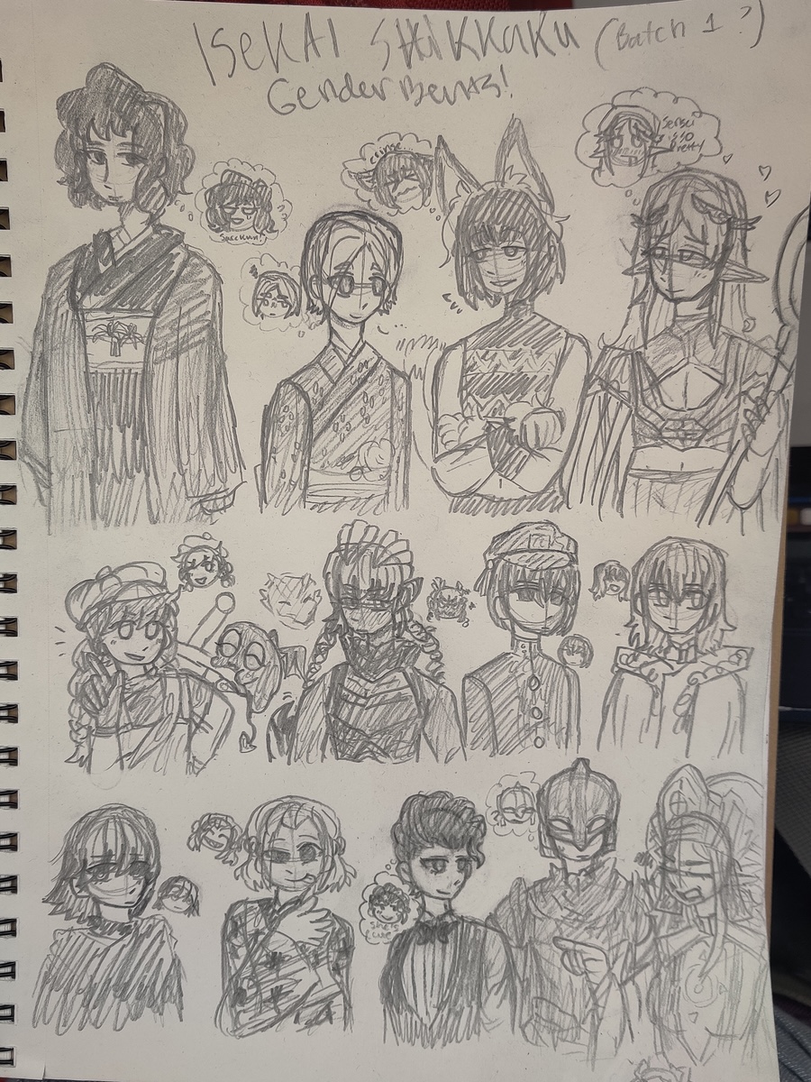 annette_(isekai_shikkaku), dazai_osamu_(isekai_shikkaku), eliza_(isekai_shikkaku), genderswap, genderswap_(ftm), genderswap_(mtf), highres, isekai_shikkaku