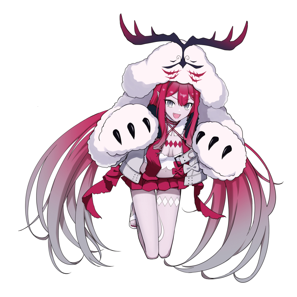 1girl, :d, baobhan_sith_(fate), baobhan_sith_(swimsuit_pretender)_(first_ascension)_(fate), beckoning, breasts, camisole, character_hood