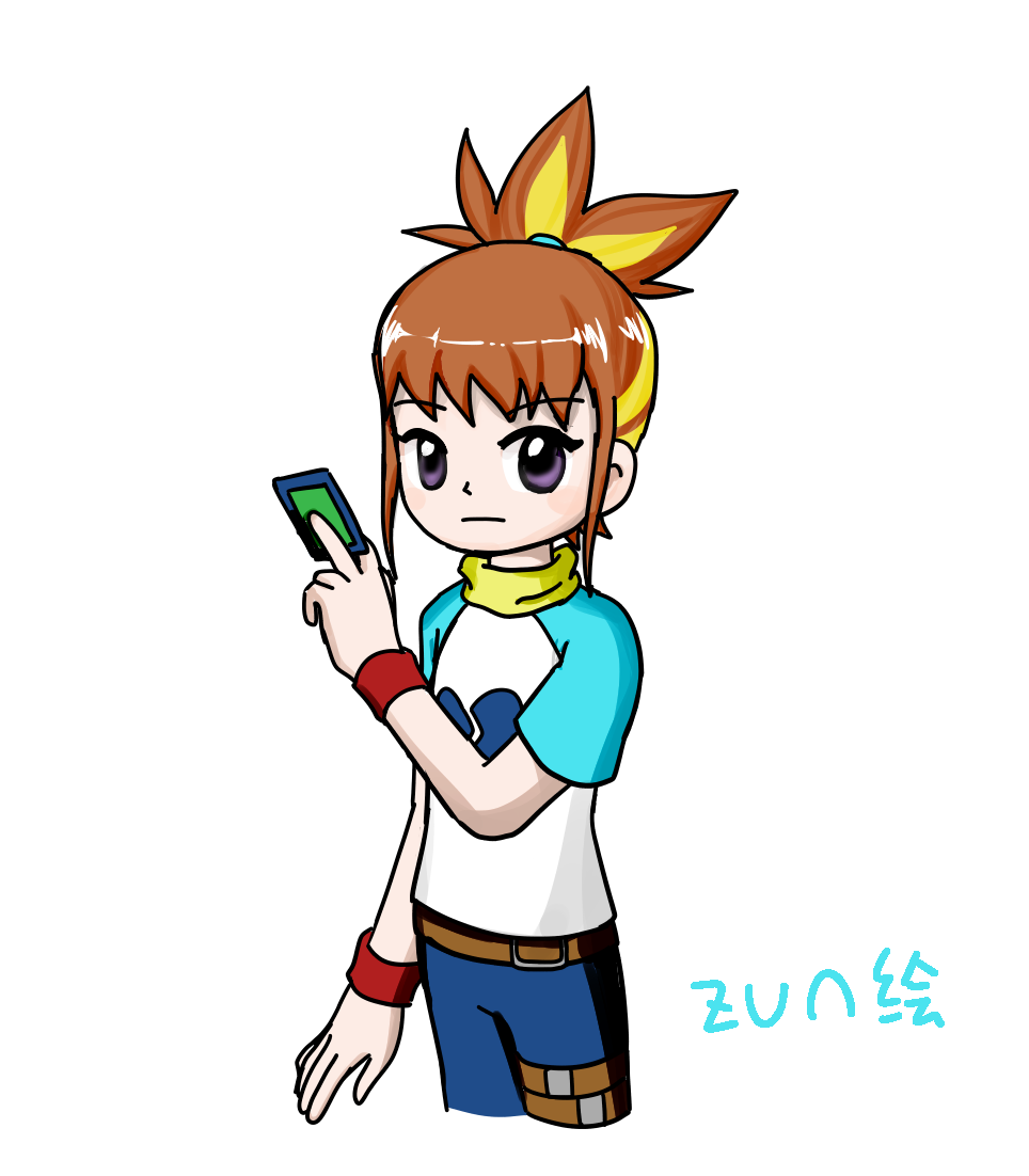 belt, broken_heart, card, child, digimon, digimon_tamers, expressionless, hair_ornament