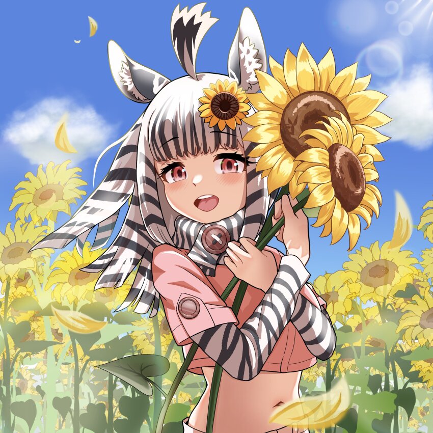 1girl, absurdres, animal_ears, animal_print, black_hair, blunt_bangs, blush, brown_eyes