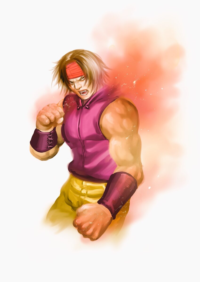 1boy, brown_eyes, brown_hair, headband, highres, live_a_live, looking_at_viewer, male_focus