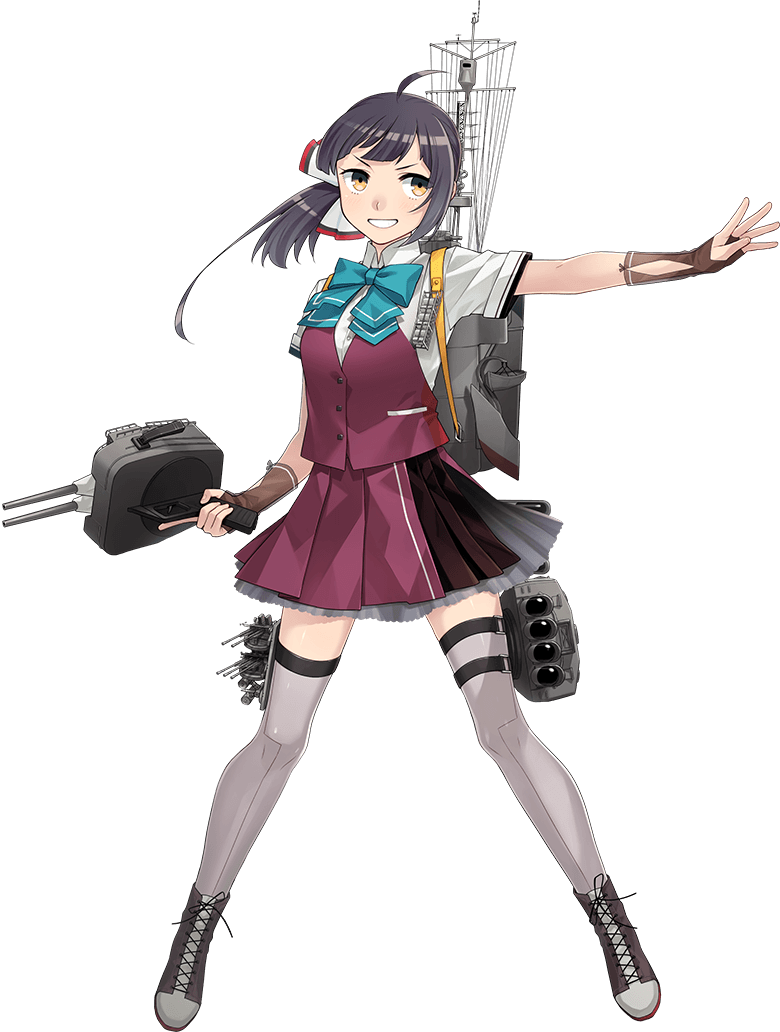 1girl, adapted_turret, ahoge, anti-aircraft, anti-aircraft_gun, aqua_bow, aqua_bowtie, asymmetrical_bangs