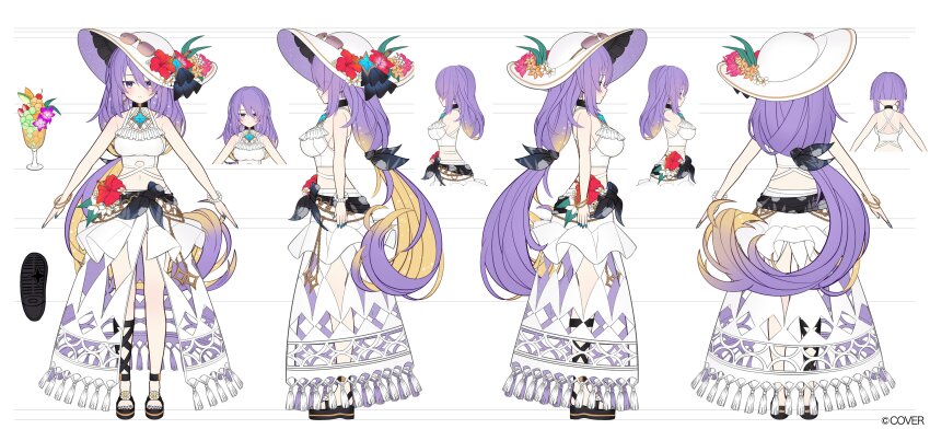 1girl, absurdres, artist_request, belt, bikini, breasts, choker, flower