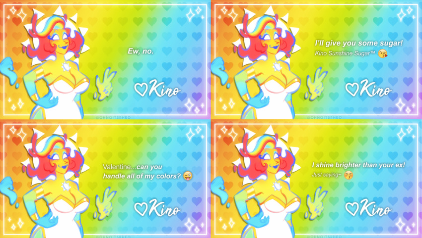 1girl, @ohnoitspheo, breasts, disembodied_hand, divine_entity, green_hair, halo, kino_amos_(@ohnoitspheo)