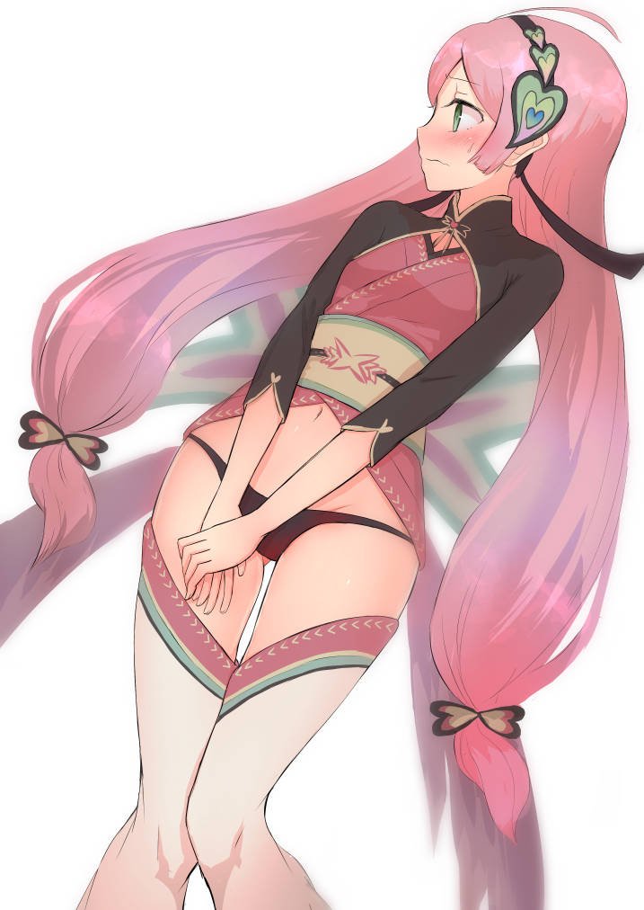 1girl, blue_eyes, blush, embarrassed, groin, ibuki_leila, ifpark_(ifpark.com), magia_record:_mahou_shoujo_madoka_magica_gaiden