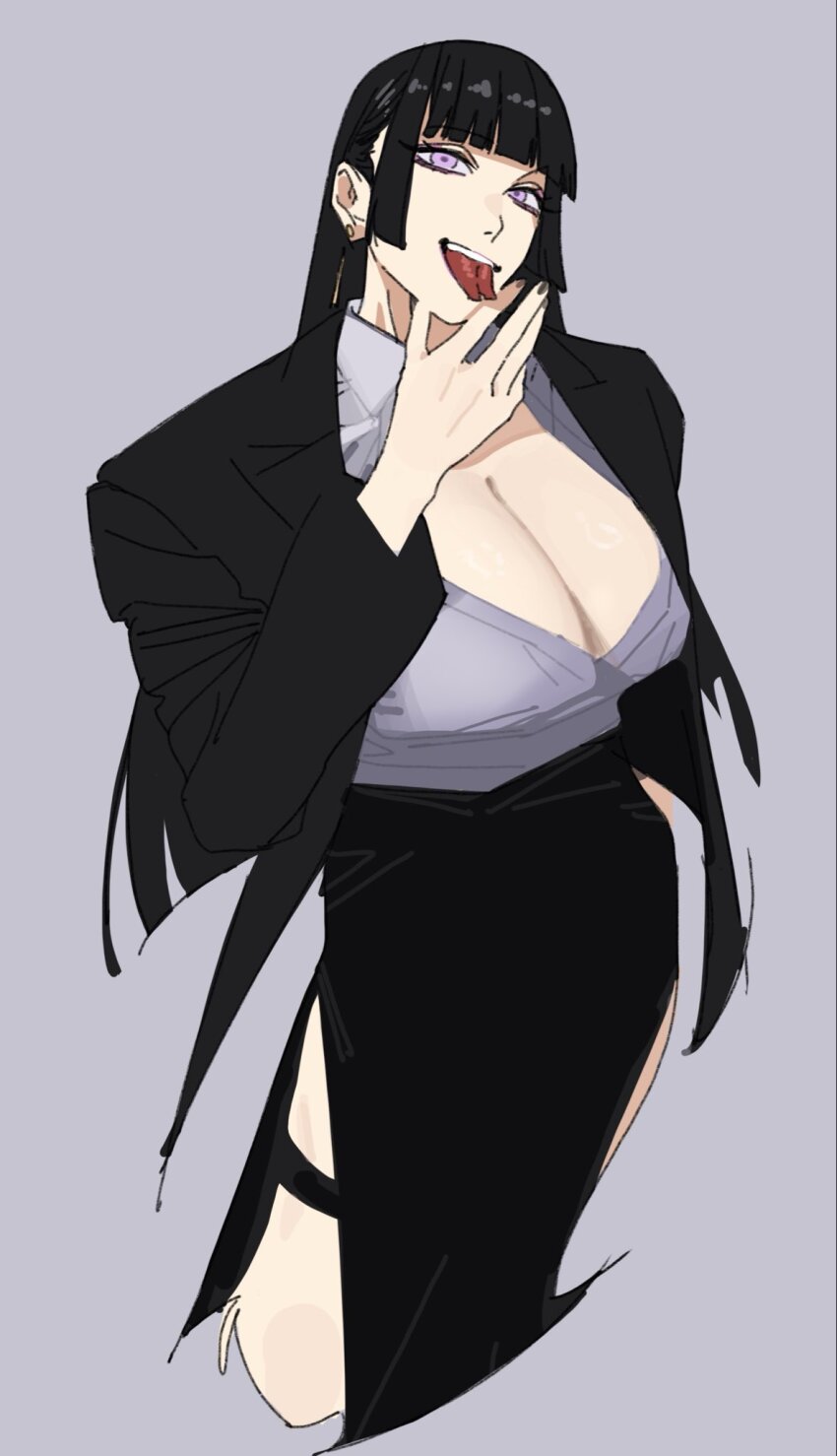 1girl, billyonthestraw, forked_tongue, highres, kohjiya_fukan, tagme, tongue, tongue_out