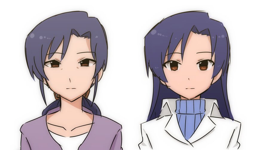 bags_under_eyes, blue_hair, brown_eyes, highres, idolmaster, idolmaster_(classic), jacket, kisaragi_chigusa