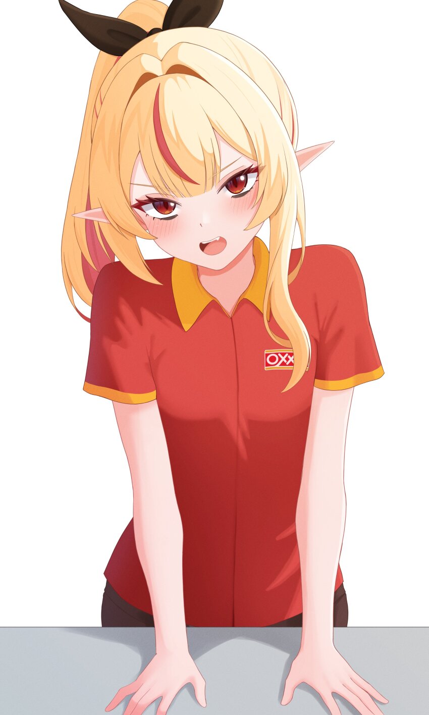 1girl, absurdres, blonde_hair, breasts, chromashift, dsuzu, elf, female_focus