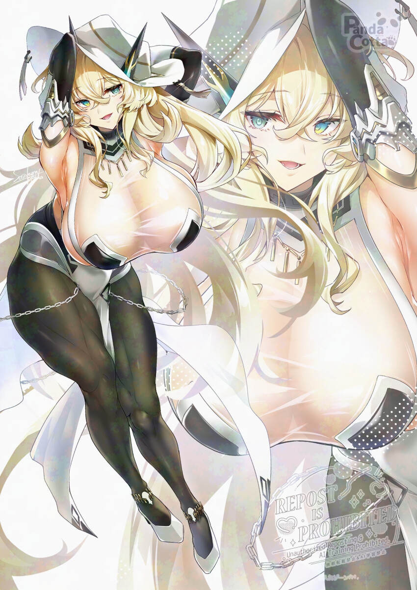 1girl, abs, adversarial_noise, bare_shoulders, barghest_(fate), barghest_(celebratory_attire)_(fate), black_dress, blonde_hair