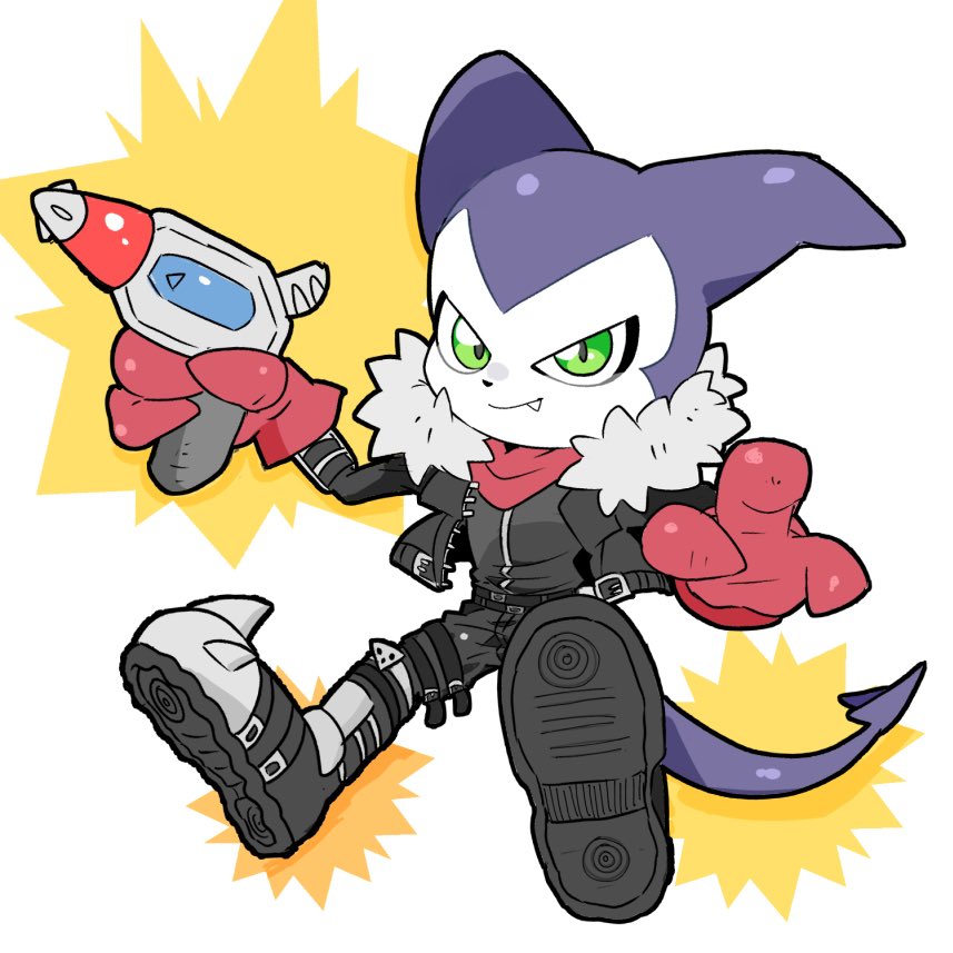 beelzebumon, beelzebumon_(cosplay), black_boots, black_jacket, black_pants, black_shirt, boots, chibikemo