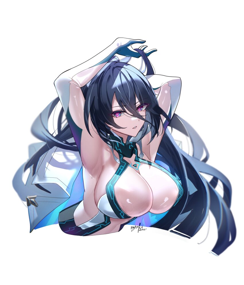 1girl, absurdres, azur_lane, black_hair, bodysuit, breasts, gloved_sleeves, highres