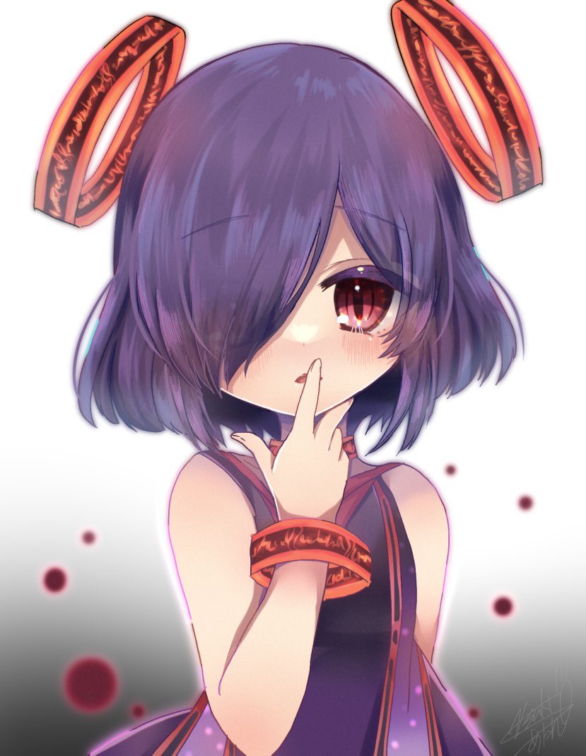 1girl, bare_shoulders, bracelet, child, dress, emil_chronicle_online, finger_to_mouth, flat_chest