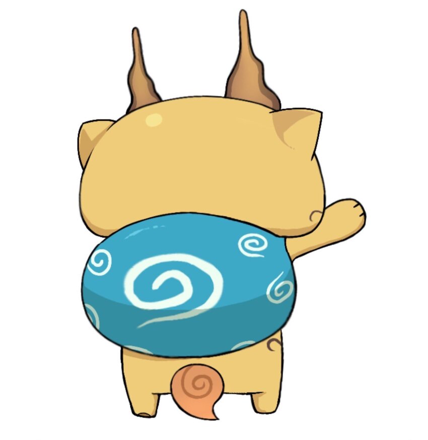 chibikemo, from_behind, highres, komajirou, matukita_618, no_humans, orange_fur, orange_tail