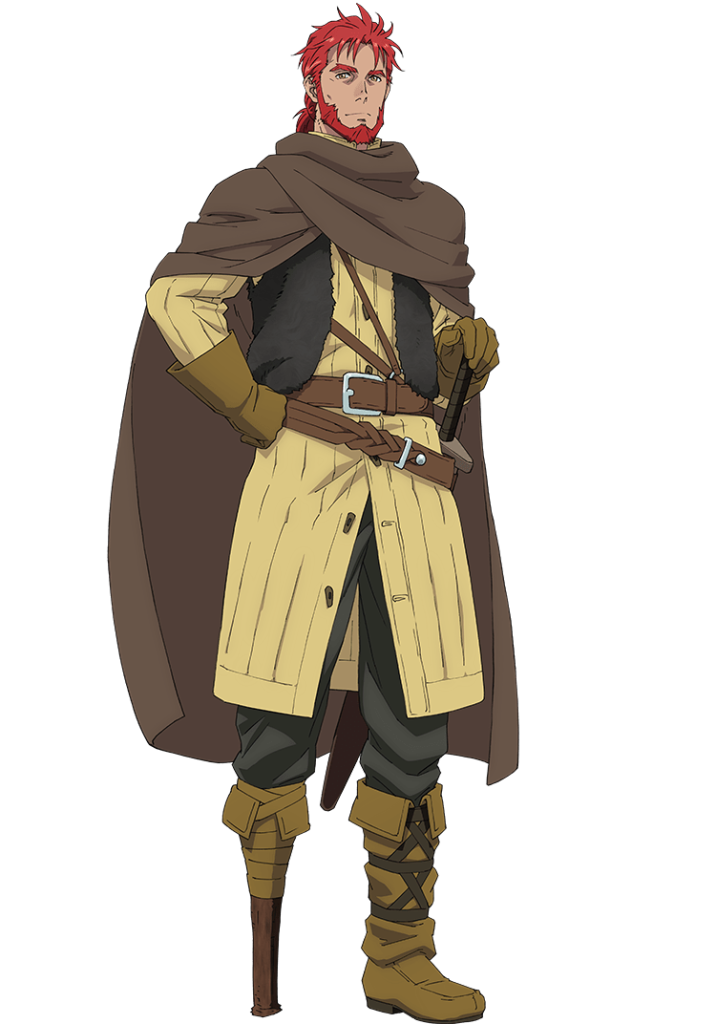 1boy, beard, belgrieve_(s-rank_musume), belt, boots, boukensha_ni_naritai_to_miyako_ni_deteitta_musume_ga_s_rank_ni_natteta, brown_eyes, cloak