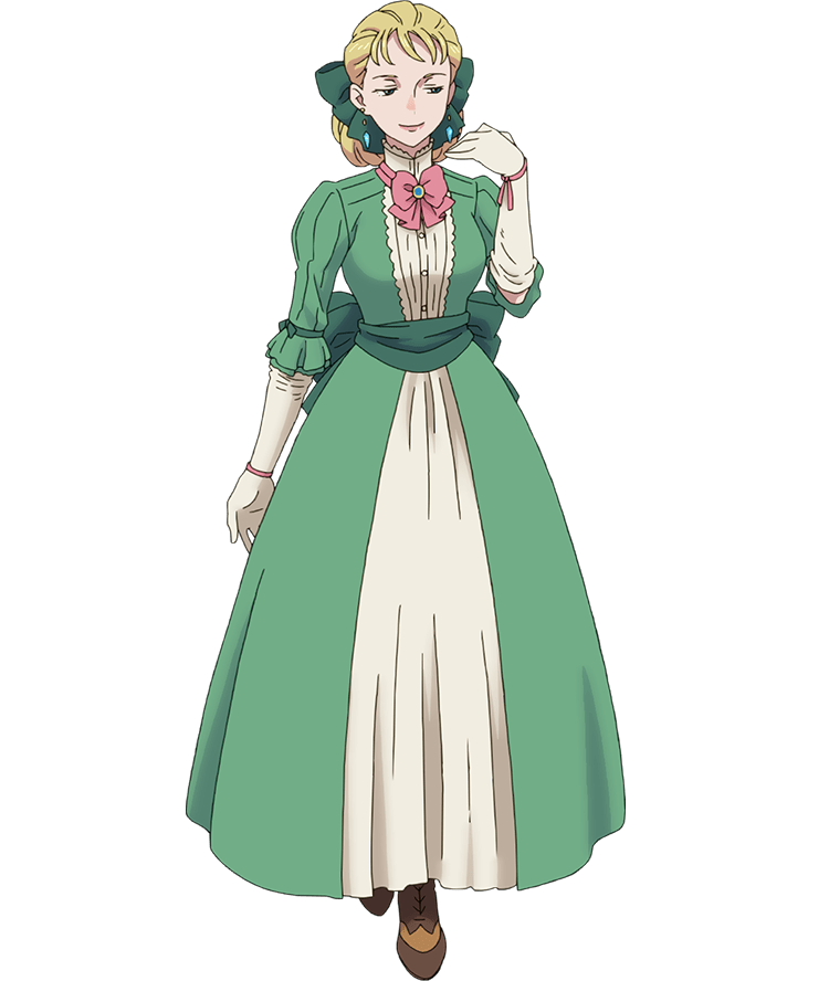 1girl, anime_coloring, arm_up, boots, boukensha_ni_naritai_to_miyako_ni_deteitta_musume_ga_s_rank_ni_natteta, breasts, dress, full_body, gloves, green_dress, green_ribbon, hair_ribbon, helvetica_bordeaux, large_breasts, long_hair, looking_at_viewer, looking_to_the_side, pink_ribbon, ribbon, shibata_jun, simple_background, smile, solo, transparent_background, white_gloves