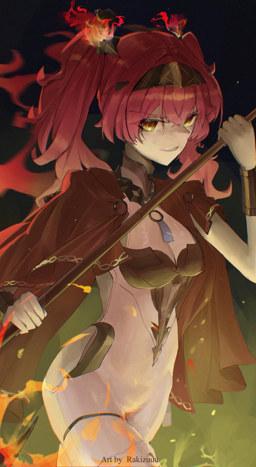 1girl, absurdres, armor, artist_name, bodysuit, bow, breastplate, breasts