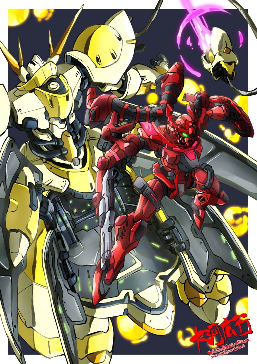 beam_cannon, beam_rifle, cable, energy_gun, glowing, glowing_eyes, gquuuuuux, green_eyes