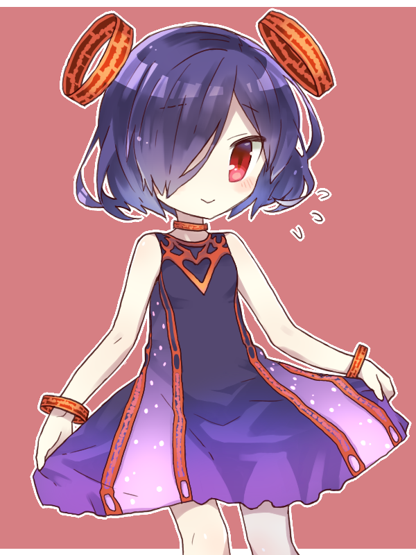 1girl, bare_shoulders, bracelet, breasts, child, dress, emil_chronicle_online, flying_sweatdrops