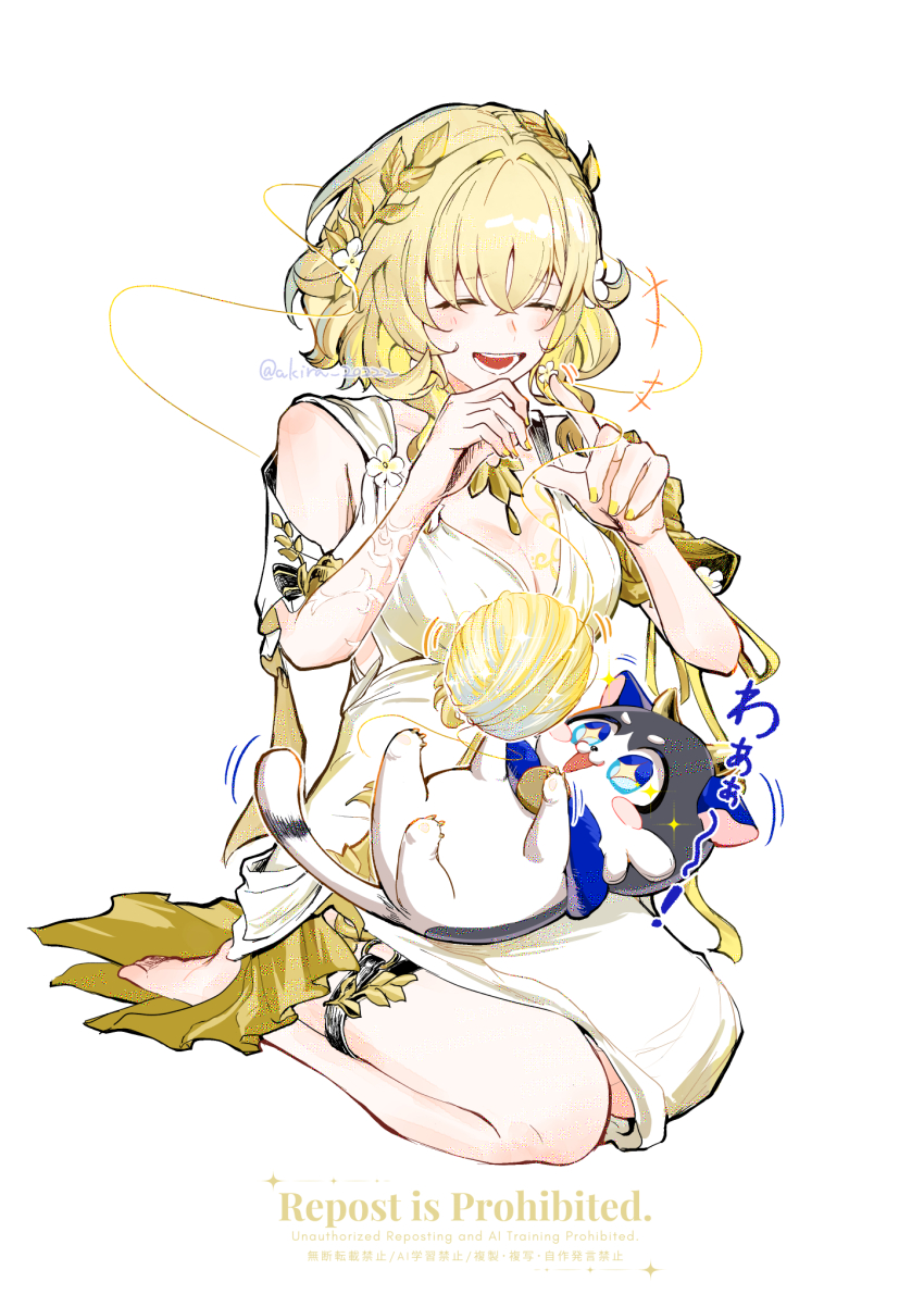 +_+, 1girl, aglaea_(honkai:_star_rail), animal, animal_ears, animal_nose, animalization, artist_name