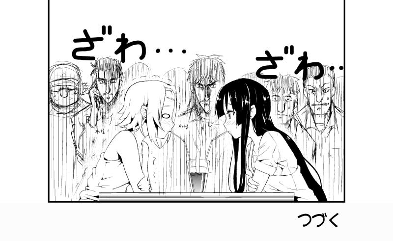 2girls, 5boys, akiyama_mio, bad_id, bad_pixiv_id, comic, girock, greyscale, hashida_itaru, itou_kaiji, k-on!, tobaku_mokushiroku_kaiji, mamoru_andou, monochrome, multiple_boys, multiple_girls, okabe_rintarou, science_adventure, steins;gate, tainaka_ritsu