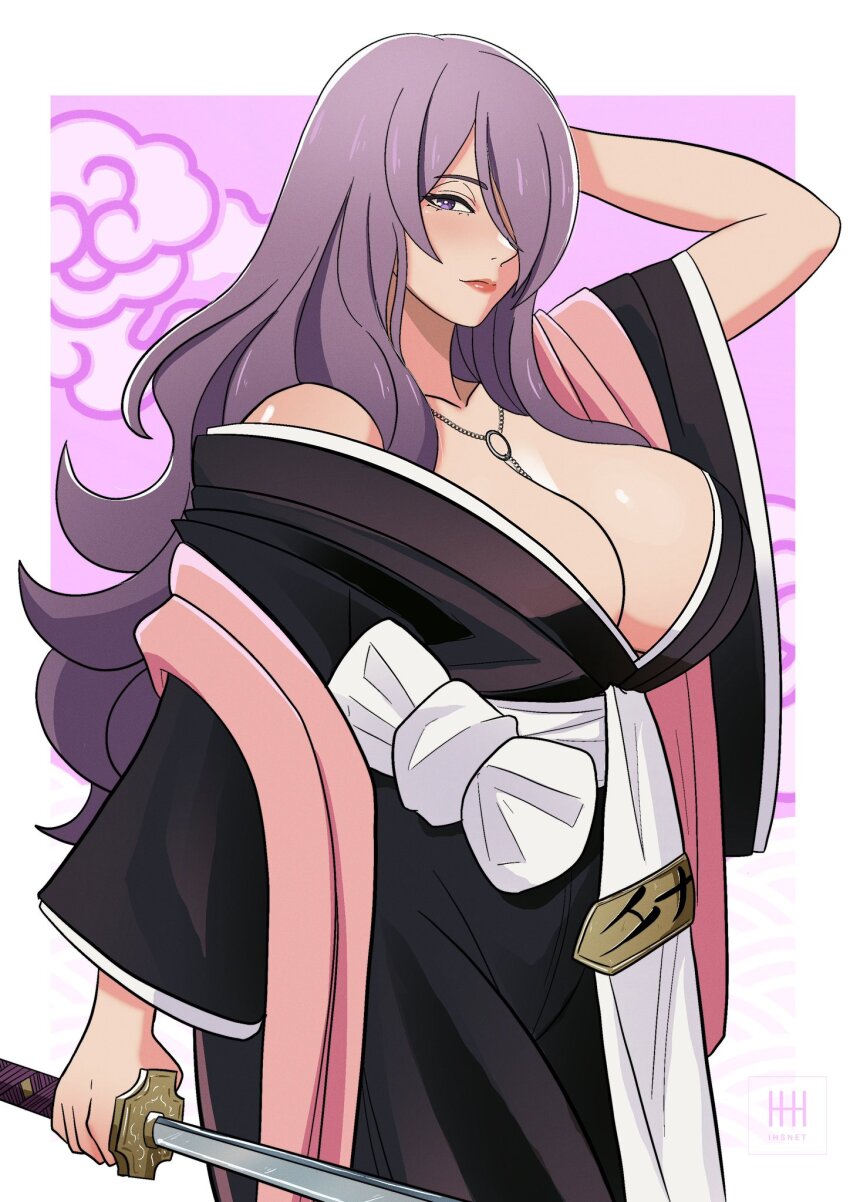 1girl, bleach, breasts, camilla_(fire_emblem), cleavage, collarbone, cosplay, fire_emblem