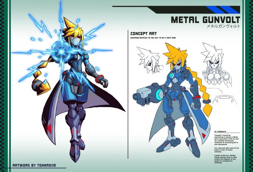 absurdres, azure_striker_gunvolt, highres, robot, tennasi19