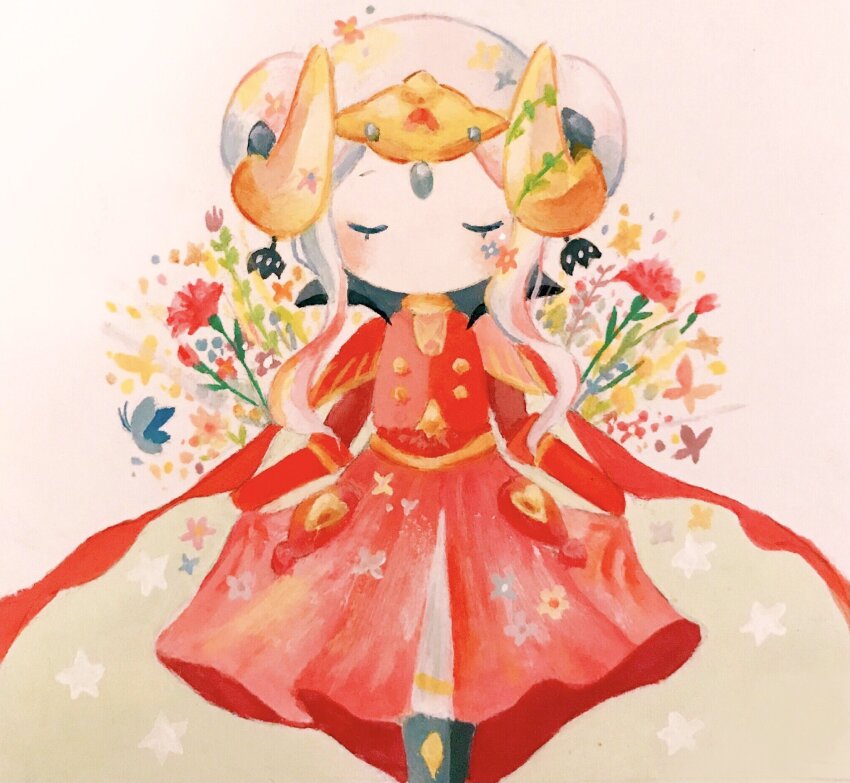 1girl, boots, closed_eyes, edelgard_von_hresvelg, fire_emblem, fire_emblem:_three_houses, flower, high_heels