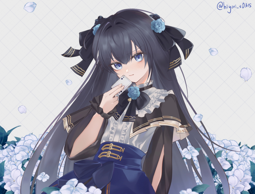 1girl, ace_(playing_card), ace_of_spades, arcaea, arm_at_side, arm_cutout, black_bow, black_bowtie