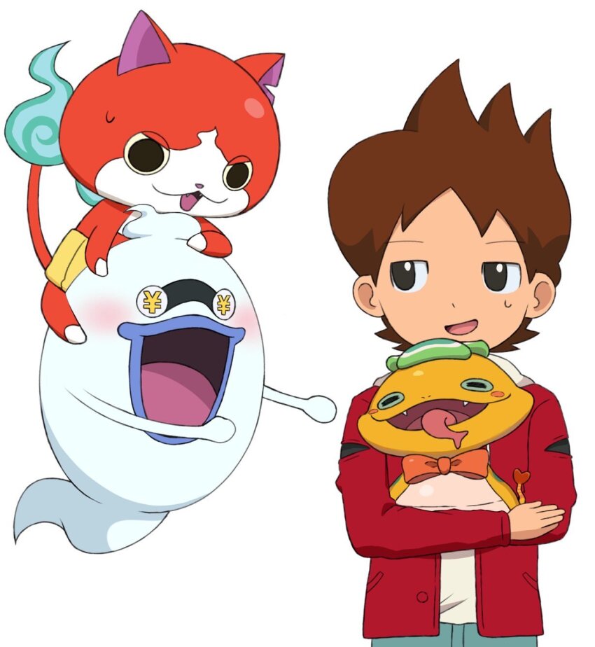 1boy, amano_keita, animal_ears, blue_fire, blush, brown_hair, cat_ears, fire