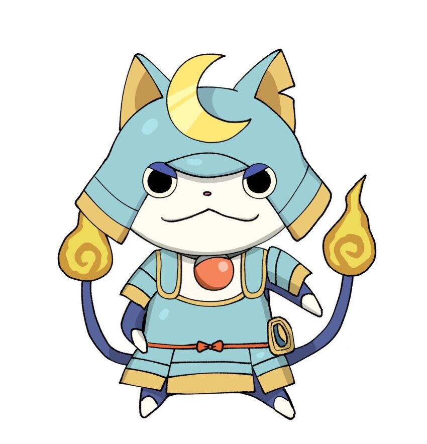 animal_ears, armor, blue_armor, bushinyan, cat_ears, fire, flame-tipped_tail, helmet