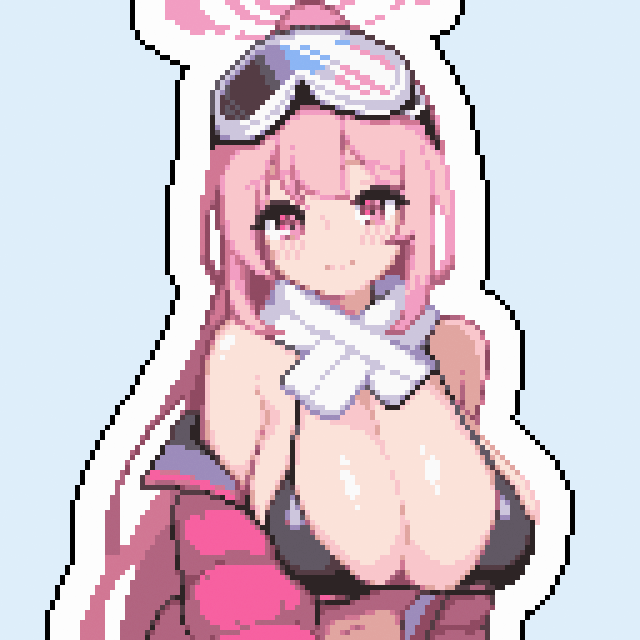 1girl, acalephea, bikini, black_bikini, blue_archive, blue_background, breasts, commentary