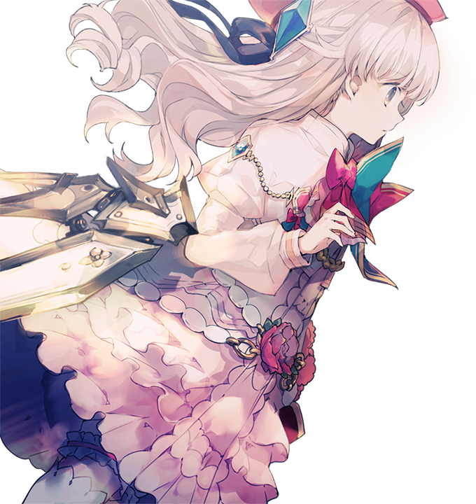 1girl, arcaea, artist_request, beret, bow, bowtie, carnation, chain