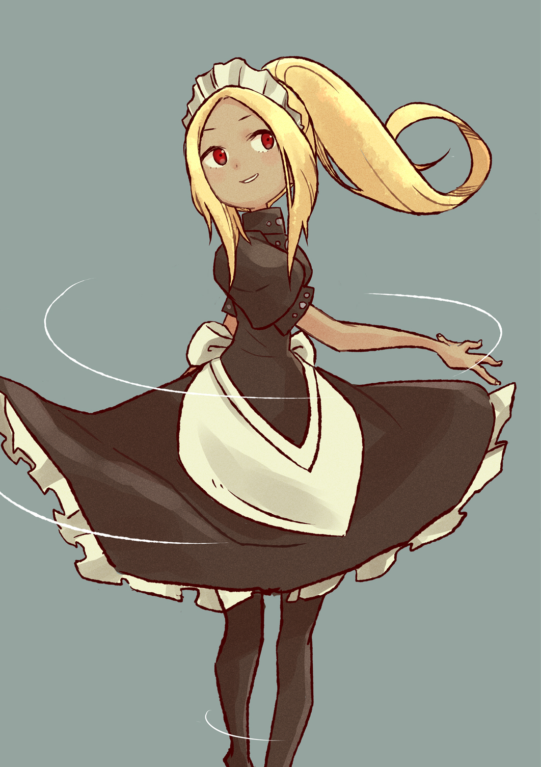 1girl, alternate_costume, black_dress, black_pantyhose, blonde_hair, commentary, dark-skinned_female, dark_skin