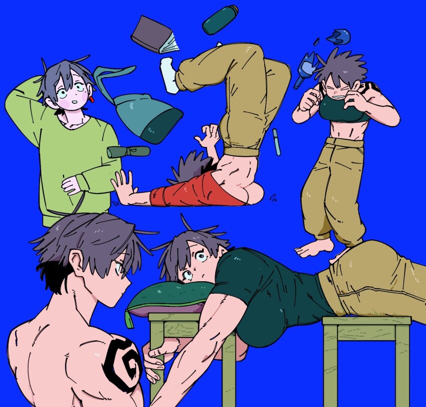 1girl, breasts, highres, large_breasts, muscular, muscular_female, peke07777, short_hair