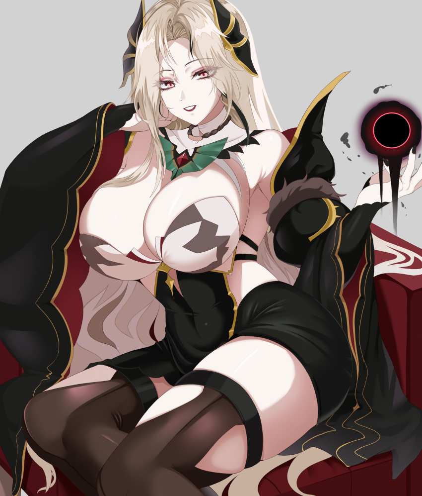 1girl, absurdres, blonde_hair, breasts, cleavage, epic_seven, harsetti_(epic_seven), highres