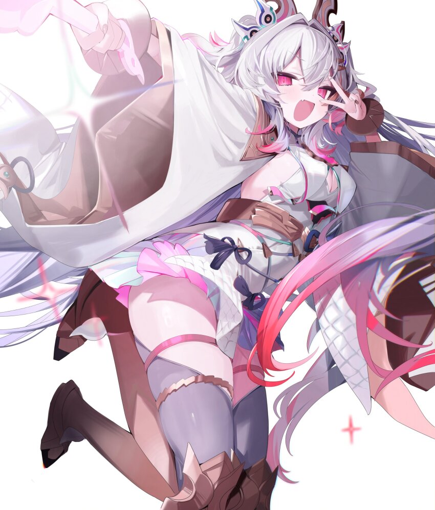 1girl, absurdres, baki_(duel_masters), blush, breasts, cleavage, commentary_request, detached_sleeves