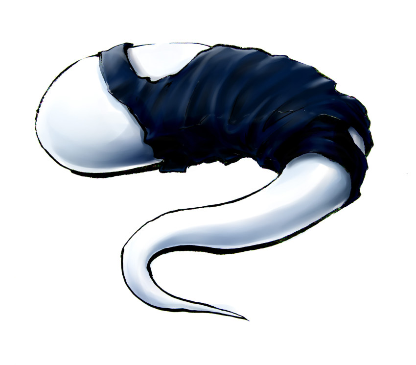 female_focus, ghost, highres, hitodama, konpaku_youmu, konpaku_youmu_(ghost), no_humans, one-piece_swimsuit, parody, school_swimsuit, simple_background, solo, stufquin, swimsuit, touhou