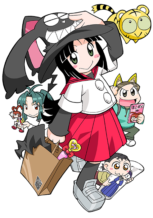 4girls, :>, :3, aiko_(magipoka), alternate_costume, animal_ear_hairband, animal_ears, animal_hair_ornament