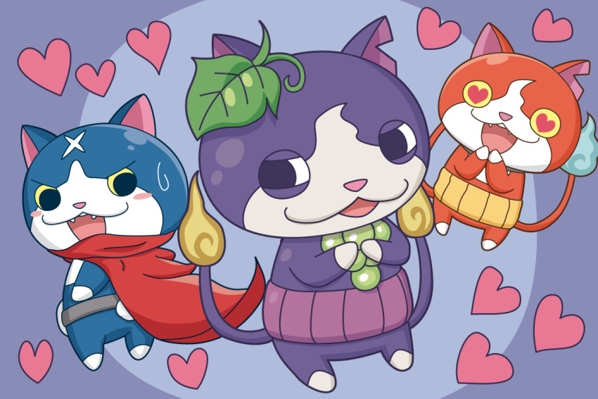 animal_ears, blue_fire, blue_fur, blush, budounyan, cape, cat_ears, fire