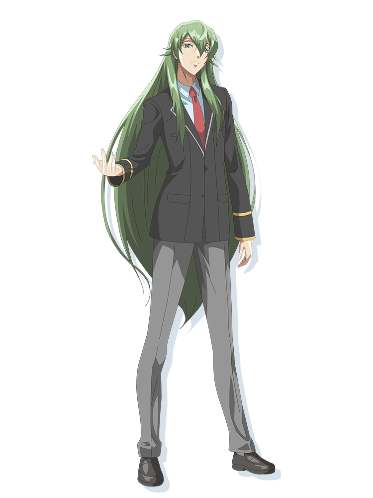 1boy, anime_coloring, black_jacket, closed_mouth, collared_shirt, full_body, green_eyes, green_hair