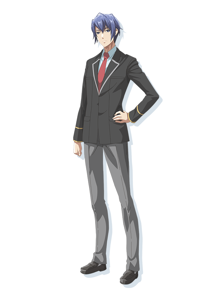 1boy, anime_coloring, black_jacket, blazer, blue_eyes, blue_hair, clenched_hand, closed_mouth